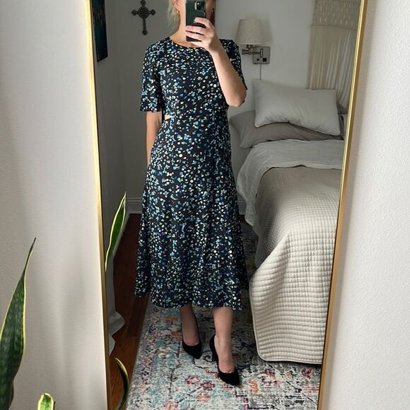 French Connection Dress Womens Size 10 Shea Ferna Verona Crepe‎ Midi Cut Out - Picture 1 of 8